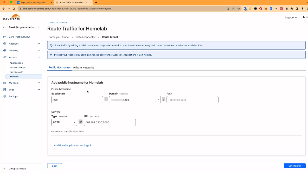 图片[10]-抗攻击 无需开放额外端口 无需服务器 随时随地访问局域网Web应用 Cloudflare Tunnel-知遇博客
